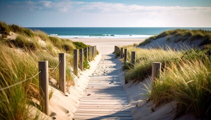 Coastal pathway to sandy beach
