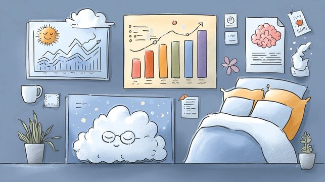 Mental health infographics with charts, brain icons, and calming visuals, ideal for awareness campaigns, wellness guides, and education