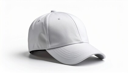 Fototapeta premium Minimalist Plain White Baseball Cap Accessory for Sporting and Casual Wear