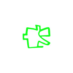 hand with green arrow