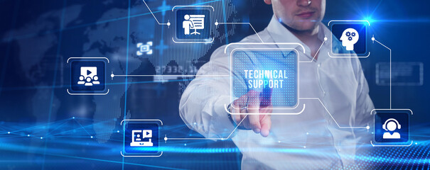 Business, Technology, Internet and network concept. Technical Support Center customer service.