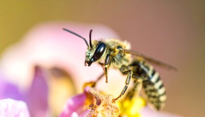 Close-up bee on flower