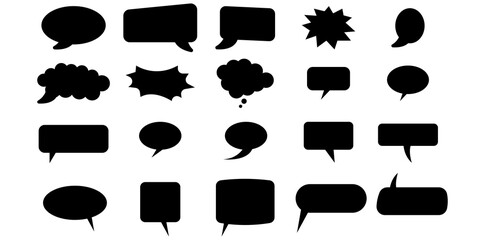 dialogue box silhouette vector set