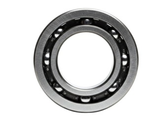 Close up view of a ball bearing isolated on transparent background
