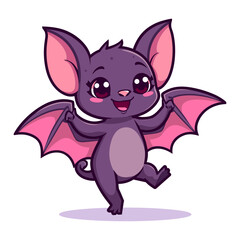 cute cartoon, bat dancing pose