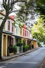 Fototapeta premium Sydney Terrace Houses Pastel Colors Row of Homes row houses