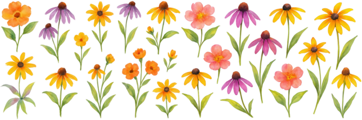 A vibrant array of colorful flowers in various shades and styles, symbolizing nature's beauty.