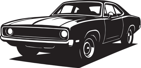 Muscle Car Silhouette – Side View Vector Logo