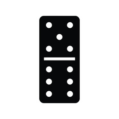 Black domino tile illustration game piece vector isolated on white classic board game element