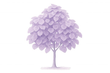 Studio shot of a purple tree with abundant leaves, isolated on a transparent background, perfect for image compositing and creative projects