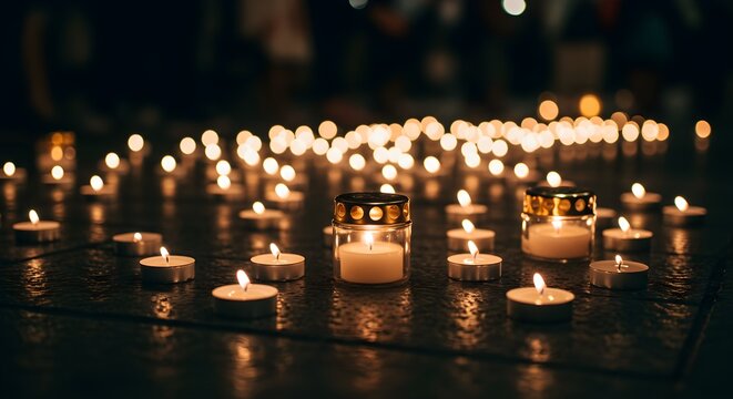 Solemn Candlelight Vigil Tealight Tribute