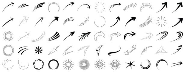 Naklejka premium Collection of Arrows and Circular Design Elements