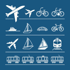 transportation icons set