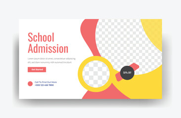 Kids School Admission YouTube thumbnail & video thumbnail template design, web banner, template, cover 