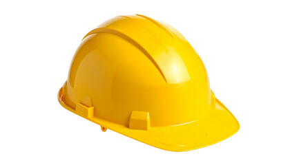Fototapeta premium Yellow construction hard hat, helmet, isolated on transparent background