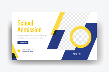 Kids school education admission customizable video thumbnail and web banner design, YouTube thumbnail design, web banner, 
