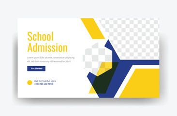 Kids School Admission Youtube Thumbnail Template Design and Web Banner, educational thumbnail design, banner design, cover banner 
