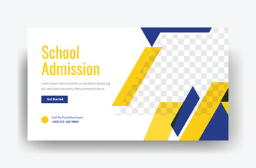 School education admission youtube thumbnail, social media banner, thumbnail cover layout 