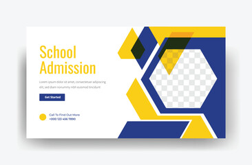 educational YouTube video thumbnail design, admissions banner template, web banner 