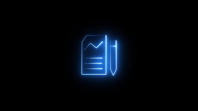 Document icon with pen sign animation. Documents checklist with a pen icon isolated. Documents list icon, Business Documents 4k icon.