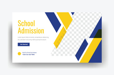 Kids School education admission Youtube thumbnail template, educational banner design, cover, banner 