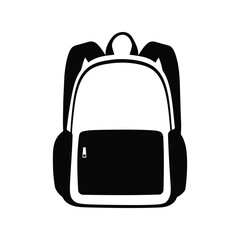 Black backpack vector illustration school bag travel rucksack student gear hiking pack isolated graphic