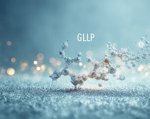 3D Molecular model, light-silver, glowing