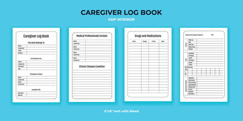 Caregiver Logbook – KDP Interior for Elderly, Patient, and Medical Care Tracking