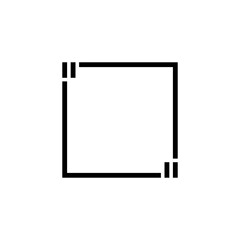 Empty square quote frame with quotation marks. Outline vector illustration.