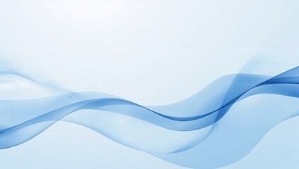 Abstract blue wavy lines flowing across a light background, creating a smooth and elegant design.