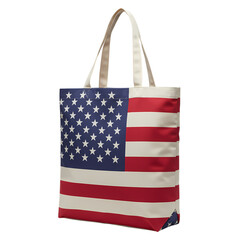 Obraz premium American Flag Tote Bag: Canvas Shopping Bag with Patriotic Design