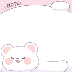 Cute memo templates. Big bear, white bear, polar bear