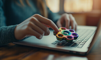 Enhancing focus and creativity neurodiverse workplace strategies home office image of fidget tool cozy environment close-up view mindfulness concept