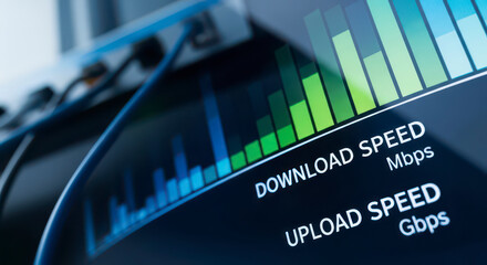 Internet Speed Test Results Showing Download and Upload Speeds