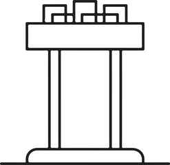Fototapeta premium Simple outline icon of a podium or lectern for speeches and presentations