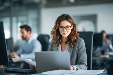 Demonstrating adaptability in document management through efficient office work and digital task handling in a modern workspace