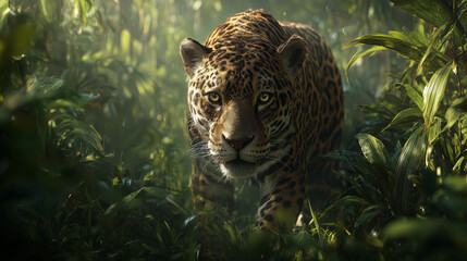 close up of a leopard. Generative AI