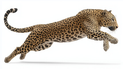 leopard in front of white background. Generative AI