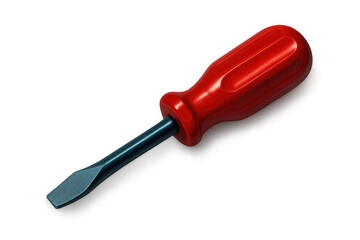 3d rendering of a red screwdriver with a transparent background, perfect for diy and construction projects