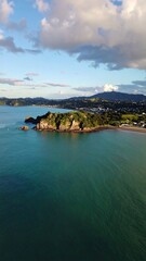 Fototapeta premium Coastal scenery, island, and ocean