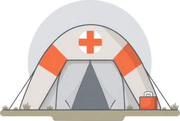 Medical emergency tent for aid and rescue, safe hospital shelter