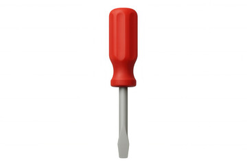 Red screwdriver isolated on transparent background, ideal for visual representing diy, maintenance, and repair concepts