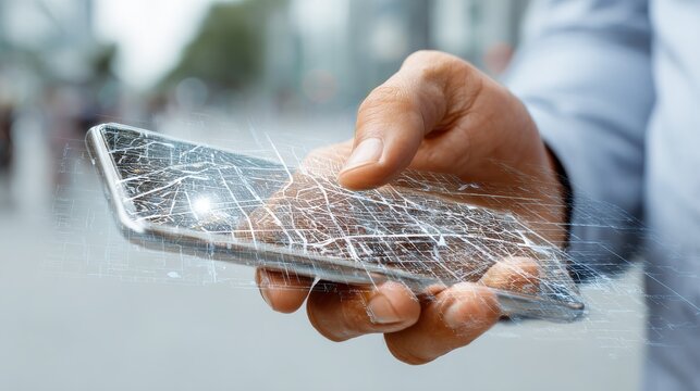 business technology navigation location and people concept  close up of male hand holding and showing transparent smartphone with gps navigator map no logos no brands ar 169 - Powered by Adobe