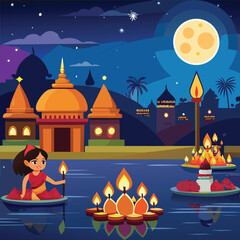 Kartik Purnima Festival – Full Moon Celebration with Diyas and River