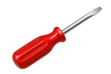 Fototapeta premium Red screwdriver lying diagonally on a transparent background, perfect for design projects needing quick and easy tool integration