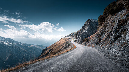 mountain road in the mountains. Generative AI