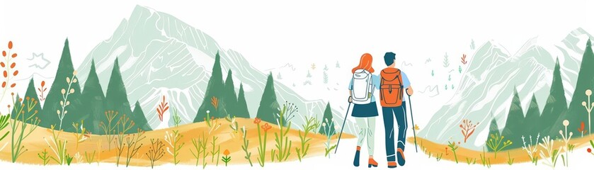 A cute cartoon Style ofA young couple enjoying a romantic dinner at sunset