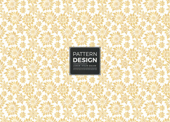 Elegant Gold Floral Pattern Design for Textile and Decoration Featuring Stylish Flowers and Seamless Repetition