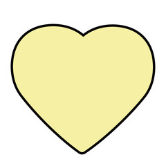 ハート　アイコン　黄色　シンプル