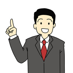 人差し指を
立てて提案するビジネスマン